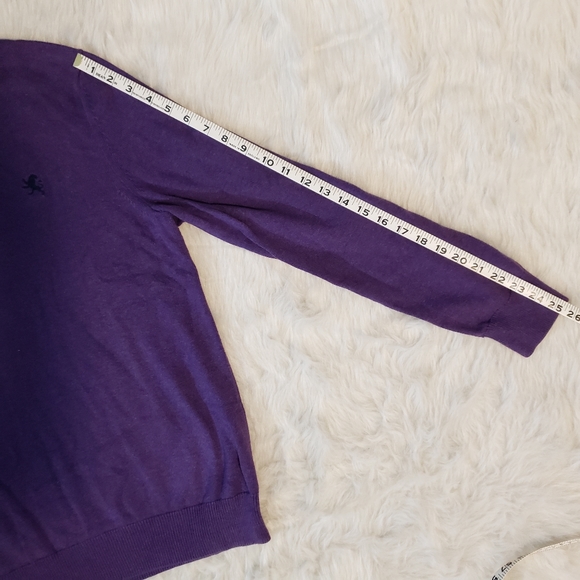Express Mens V-Neck Purple Long Sleeve Sweater - Picture 11 of 11
